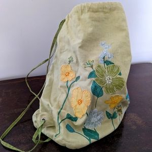 Gap Green applique linen bag